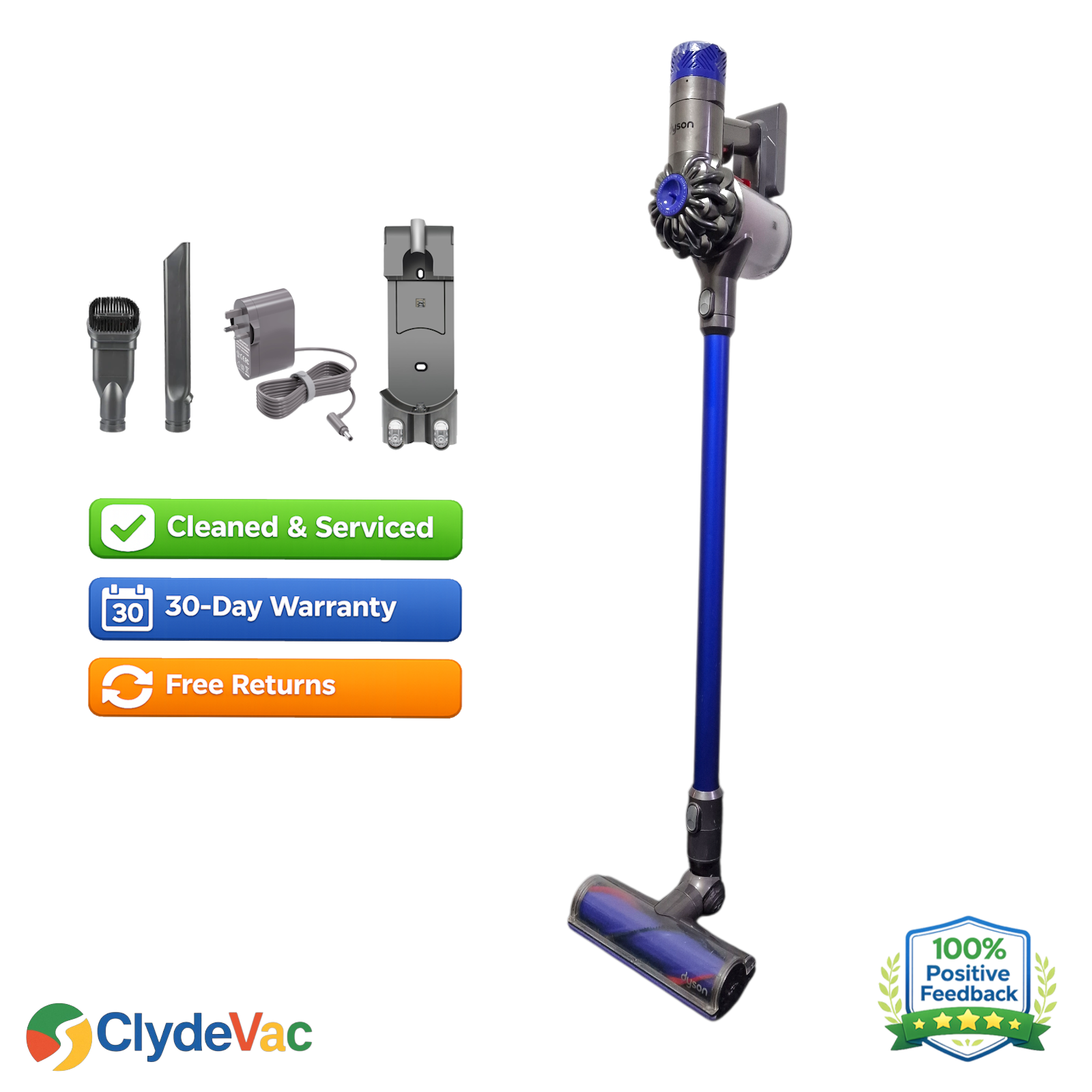 Refurbished Dyson V6 Absolute Cordless Vacuum Cleaner New Battery & Filters